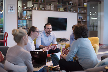 Image showing Startup Business Team At A Meeting at modern office building