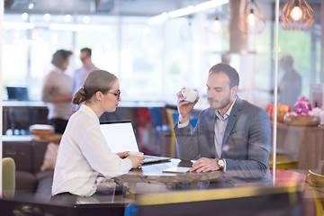 Image showing startup Business team Working With laptop in creative office