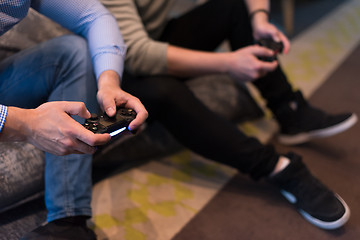 Image showing startup Office Workers Playing computer games