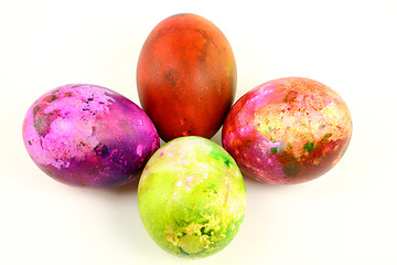 Image showing Motley Easter eggs. 