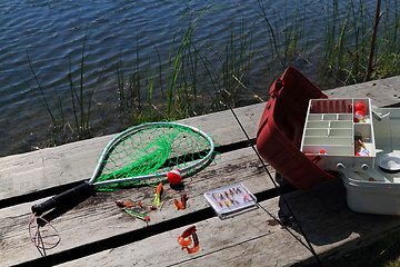 Image showing Preparing for fishing day. 