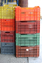 Image showing Plastic Crates Stack