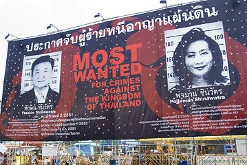 Image showing Protest banner in Bangkok