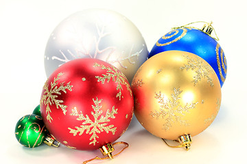 Image showing Different colors Christmas Decoration Balls. 