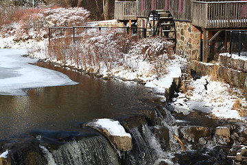 Image showing Water Grist Mill, detail - Waterwheel.