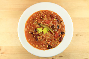 Image showing Cooked fourteen beans mix soup. 