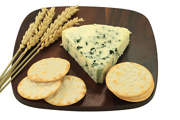 Image showing Blue Cheese and Water Crackers 