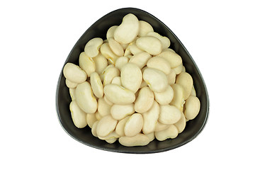 Image showing Seeds Big Lima (Butter) bean in pottery bowl. 