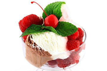 Image showing Berry, Fruit and Icecream.  