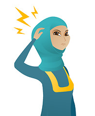 Image showing Muslim business woman with lightning over head.