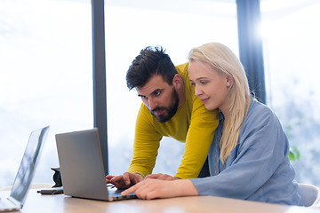 Image showing Startup Business Team At A Meeting at modern office building