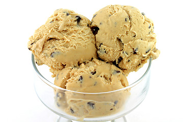 Image showing Scoops Frozen Yogurt in Glass Bowl. 