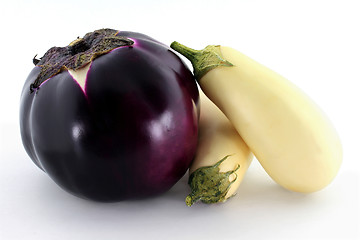 Image showing Organic Assorted Eggplants. 