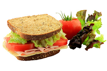 Image showing Sandwich and Vegetables 