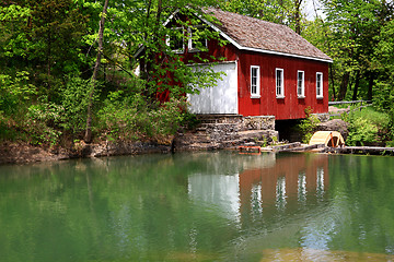 Image showing Historical Building of Sawmill and Dam. 