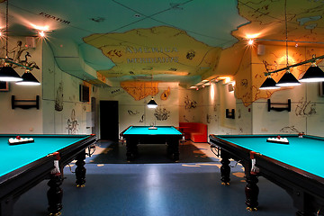 Image showing Billiard tables