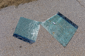 Image showing Two Broken Car Glass