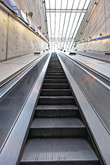 Image showing Long Escalator