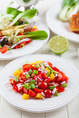 Image showing Tomato salad with fresh onion