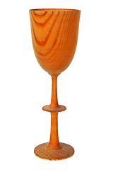 Image showing Wooden chalice on white