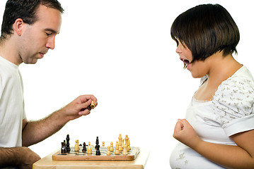 Image showing Girl Winning Chess Game