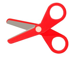 Image showing Open scissors on white