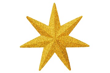 Image showing Gold Christmas star on white