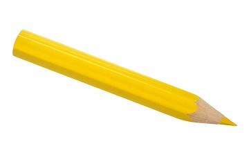 Image showing Yellow pencil on white