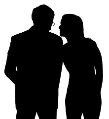 Image showing Man and woman discreet conversation