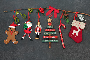 Image showing Hanging Christmas Tree Decorations