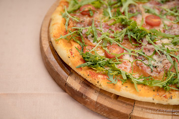 Image showing Arugula Pizza Detail