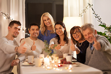 Image showing happy family having tea party at home