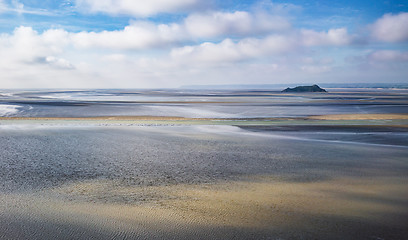 Image showing Scenic view on small Tombelaine island from Le Mont Saint-Michel