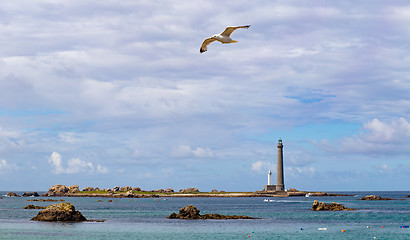 Image showing Ile vierge lighthouse on the north coast of Finistere