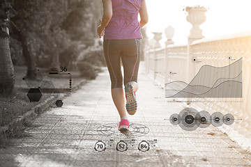 Image showing Fitness woman training and jogging in summer park