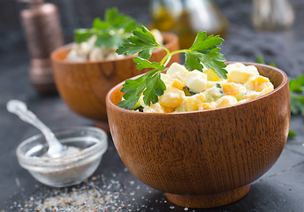 Image showing salad with corn and chicken