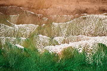 Image showing Abstract wave sea beach on top view.