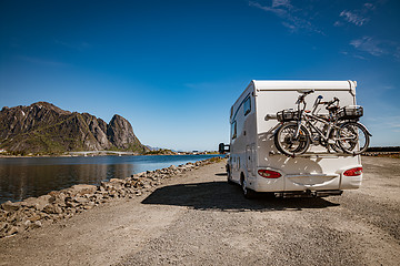 Image showing Family vacation travel RV, holiday trip in motorhome