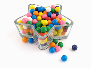 Image showing Colorful Star of Gumballs