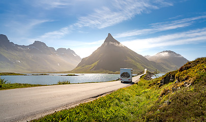 Image showing VR Caravan car travels on the highway.