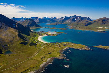 Image showing Beach Lofoten archipelago islands beach