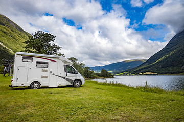 Image showing Family vacation travel RV, holiday trip in motorhome