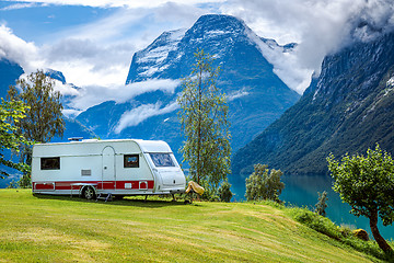 Image showing Family vacation travel RV, holiday trip in motorhome