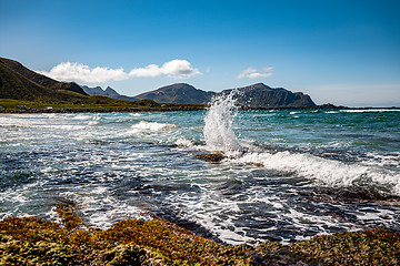 Image showing Lofoten archipelago islands beach