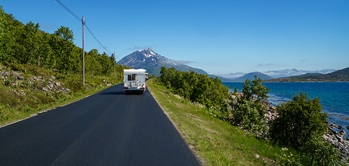 Image showing VR Caravan car travels on the highway.
