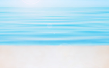 Image showing Abstract Blurred Seascape Background Of Sunny Beach With Aquamar