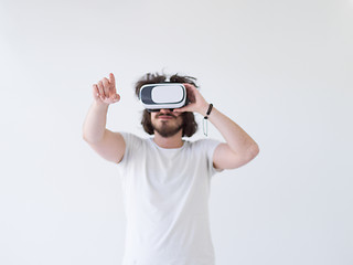 Image showing Man using headset of virtual reality