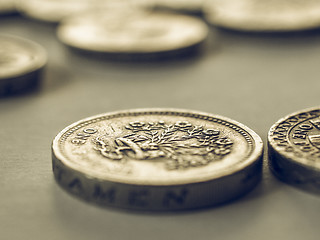 Image showing Vintage British pound coin