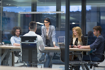 Image showing Startup Business Team At A Meeting at modern office building