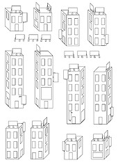 Image showing Buildings and Signs Outline